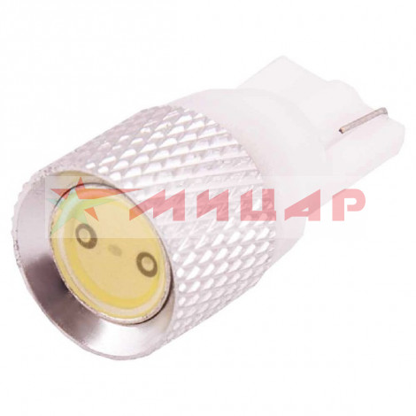 Автолампа светодиодная 12В T10 /W5W/ 1 SMD диод Extra Light 1-конт. радиатор БЕЛАЯ SW /салон, габари Автолампа светодиодная 12В T10 /W5W/ 1 SMD диод Extra Light 1-конт. радиатор БЕЛАЯ SW /салон, габари