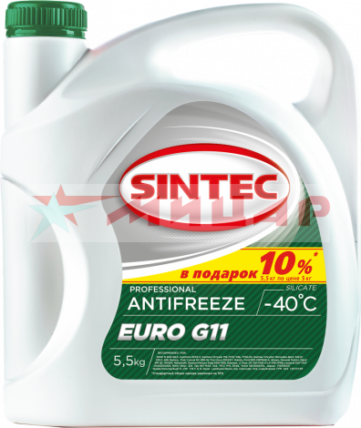 Антифриз 5 кг Sintec Euro G11 -40*C зеленый 800554