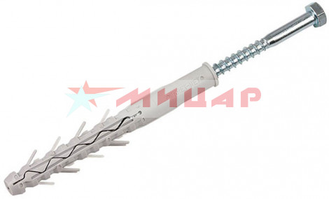 Дюбель 10*80 с шурупом /головка шестигранник/ Дюбель 10*80 с шурупом /головка шестигранник/