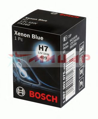 Автолампа H7 12В 55W Px26d Bosch Xenon Blue 1шт 1987302075 Автолампа H7 12В 55W Px26d Bosch Xenon Blue 1шт 1987302075