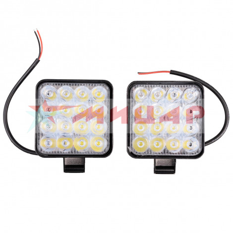 Фара светодиодная 27W 6000К 12V/24V  85*85*19 к-т 2шт