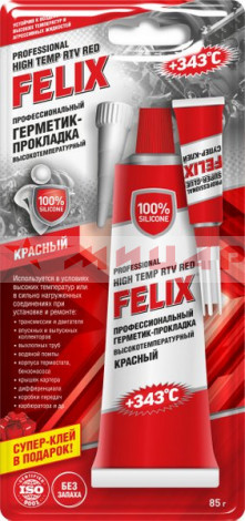 Герметик-прокладка Felix 85 г + клей /красный/
