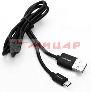 Кабель USB - microUSB 1м 2А черный Ergolux ELX-CDC01P-C02