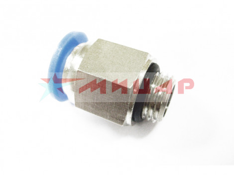 Фитинг трубок быстрозажимной внеш резьба PC М12*1,25 6мм металл ТопАвто
