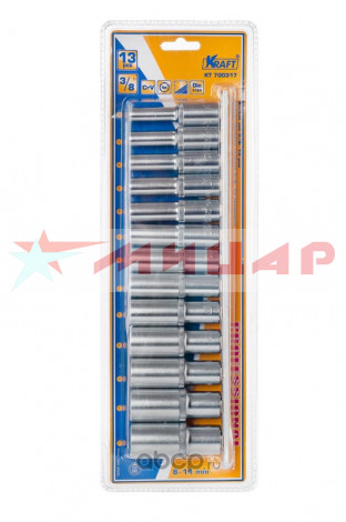 Головка торцевая н-р 13пр. 3/8" 6-19мм /высокая/ Крафт 7000317 25-192