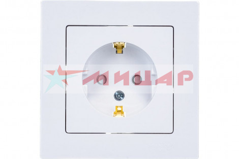 Розетка 1 вх с/п с/з с/ш ATLAS DESIGN /ATN000144/ белая