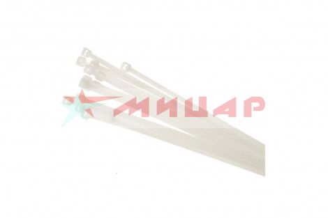 Хомут для кабеля 400*4,8мм 1шт /белый/ NOVA