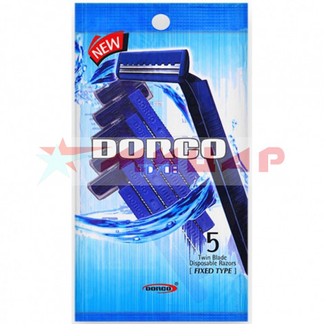 Станок для бритья одноразовый DORCO TD-708 с фиксированной головкой, 2 лезвия 5+1шт /588490/