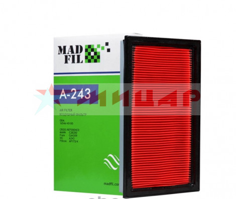 Фильтр воздушный А-243 MADFIL /пропитанный/ Nissan 16546-V01000