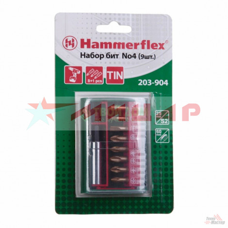 Биты н-р 9шт HAMMER 203-904 (Ph/Pz/Sl/Hx)