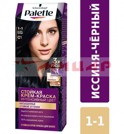 Краска для волос /иссиня черный/ Palette С1 /1-1/